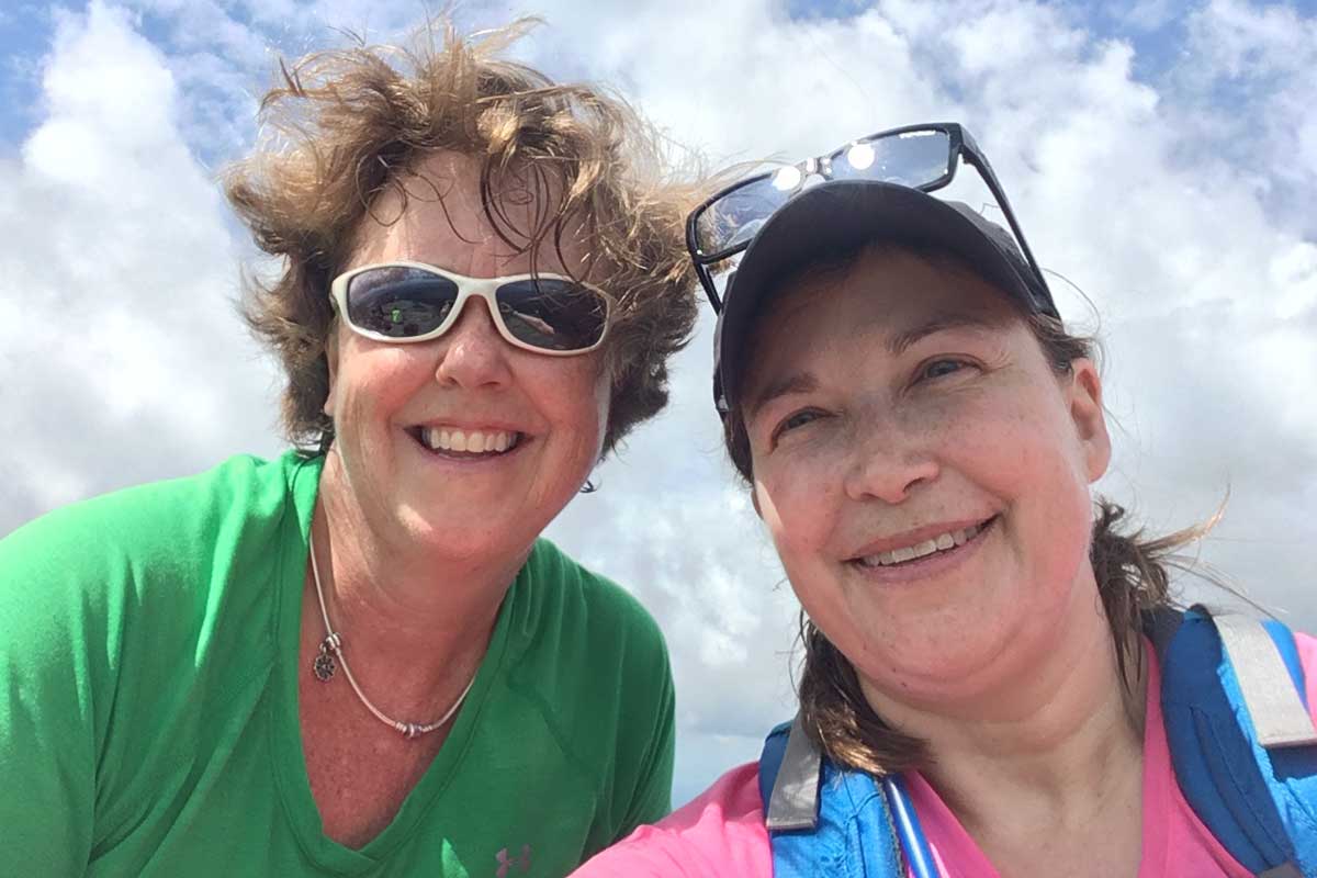Bonnie and Arlene with a big sky background